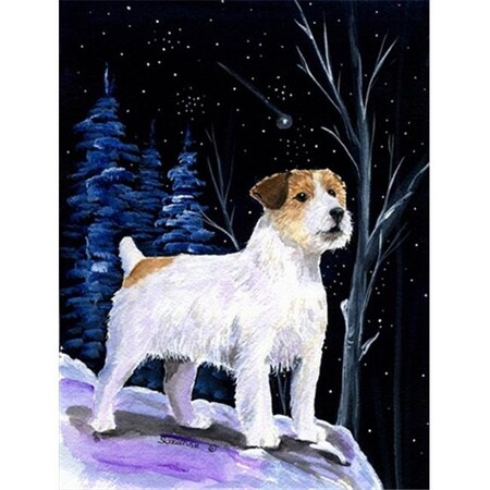 Carolines Treasures Carolines Treasures SS8388CHF Starry Night Jack Russell Terrier Canvas Flag - House Size; 28 x 40 in. SS8388CHF